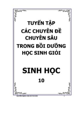 Chuyên đề chuyên sâu trong bồi dưỡng học sinh giỏi môn Sinh học Lớp 10 - Chuyên đề 2 Cấu trúc của tế bào
